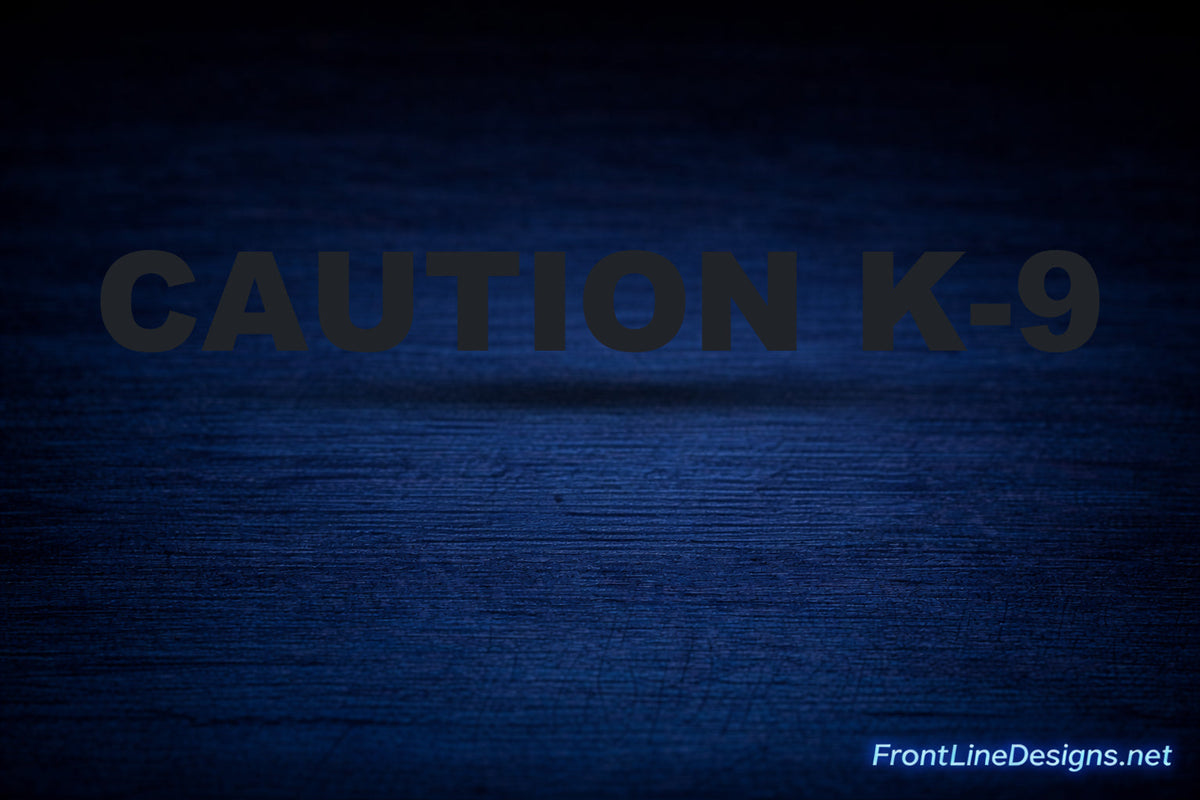 CAUTION K-9 Decals — English / Black Reflective