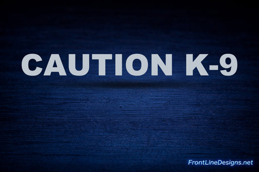 CAUTION K-9 Decals — English / Chrome