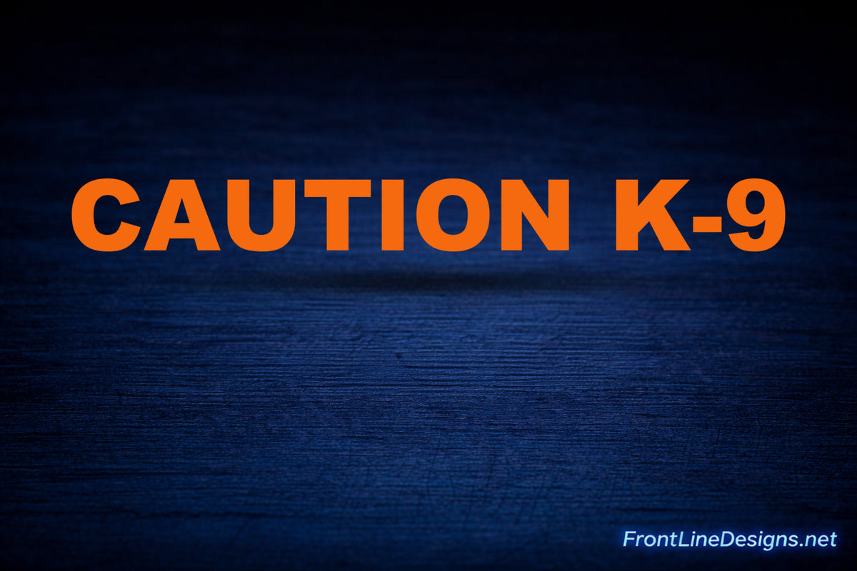 CAUTION K-9 Decals — English / Orange Reflective