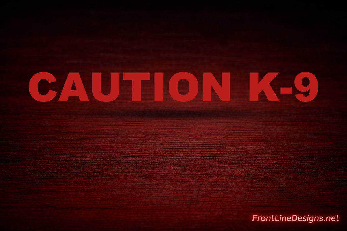 CAUTION K-9 Decals — English / Red Reflective