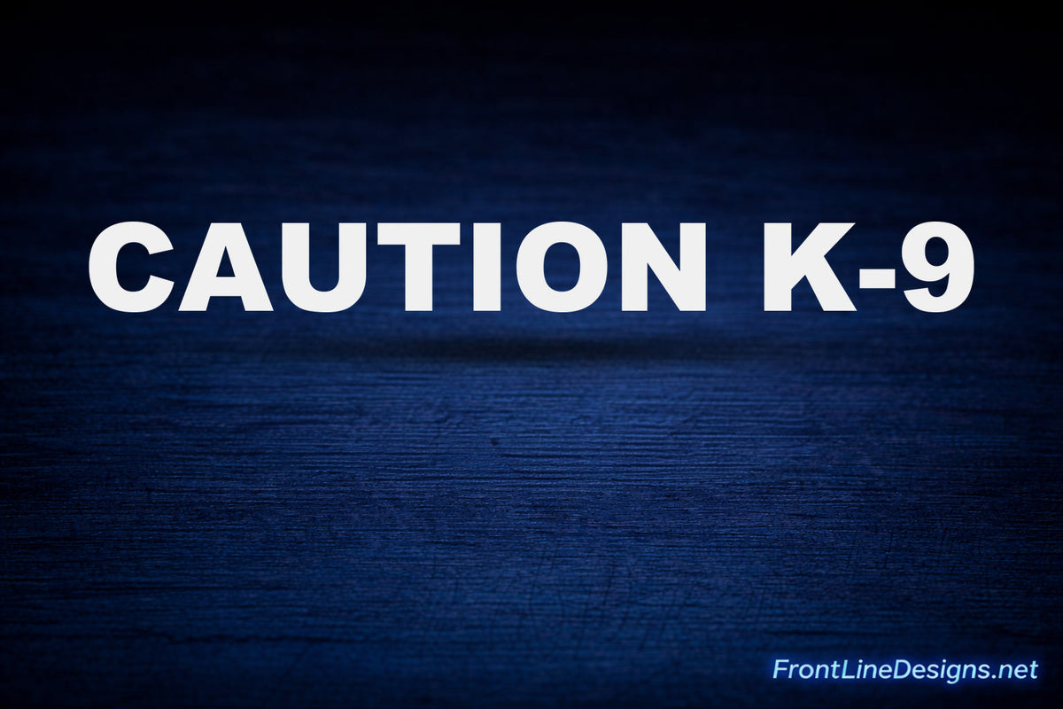 CAUTION K-9 Decals — English / White Reflective