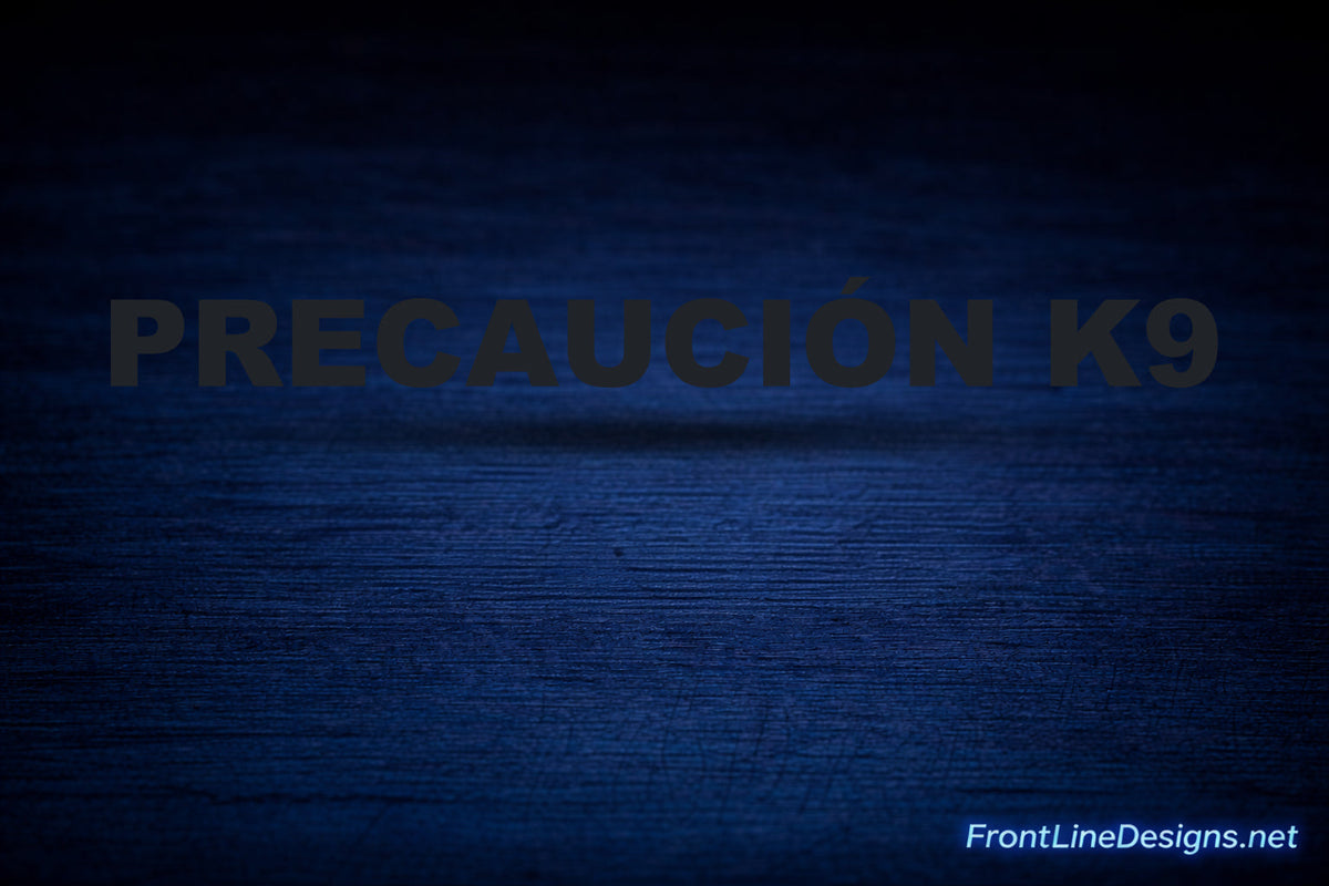 CAUTION K-9 Decals — Spanish / Black Reflective
