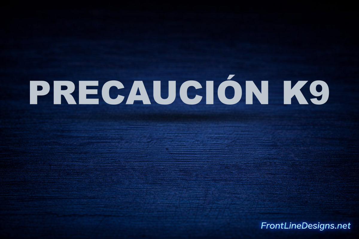 CAUTION K-9 Decals — Spanish / Chrome