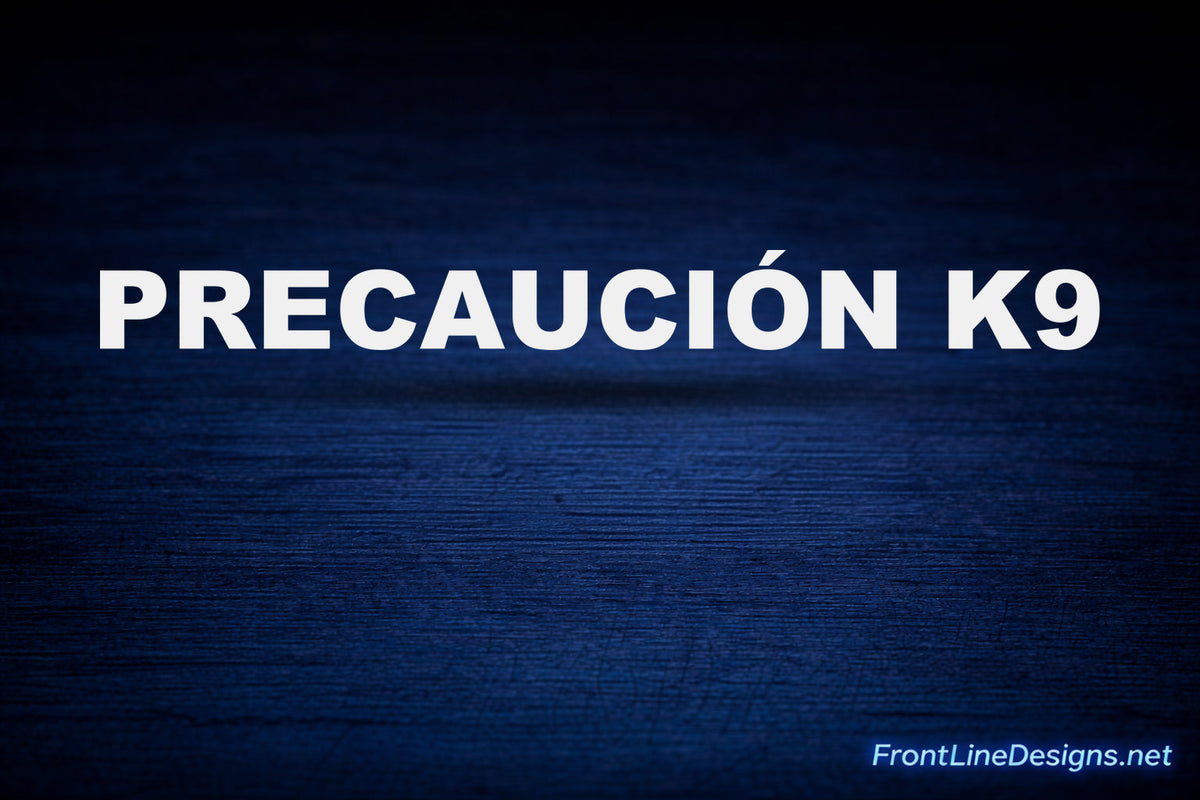 CAUTION K-9 Decals — Spanish / White Reflective