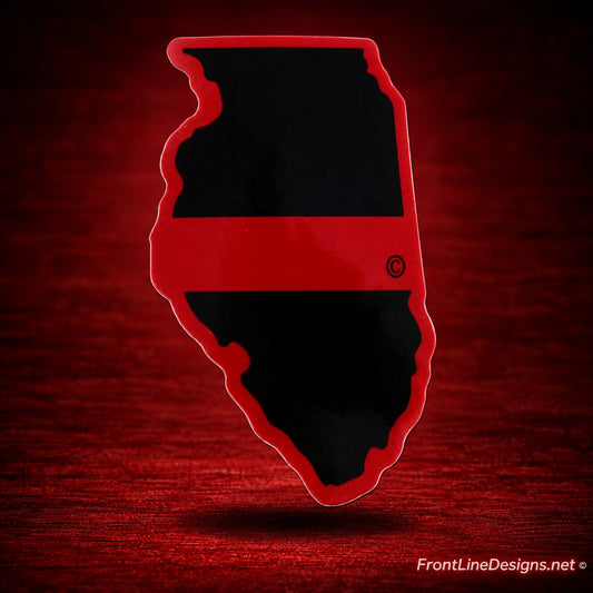 Illinois State Red Line Decal