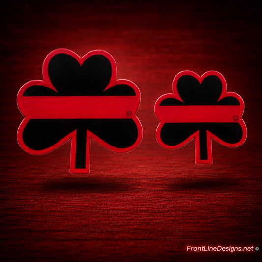 Red Line Shamrock Decal