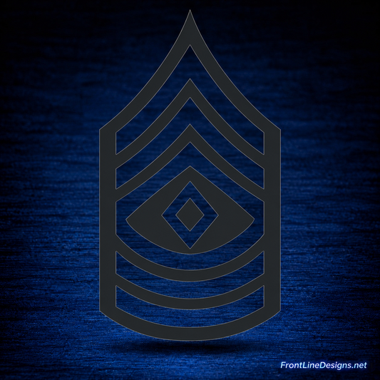 First Sergeant Rank Reflective Decal – Black Reflective – FrontLine Designs