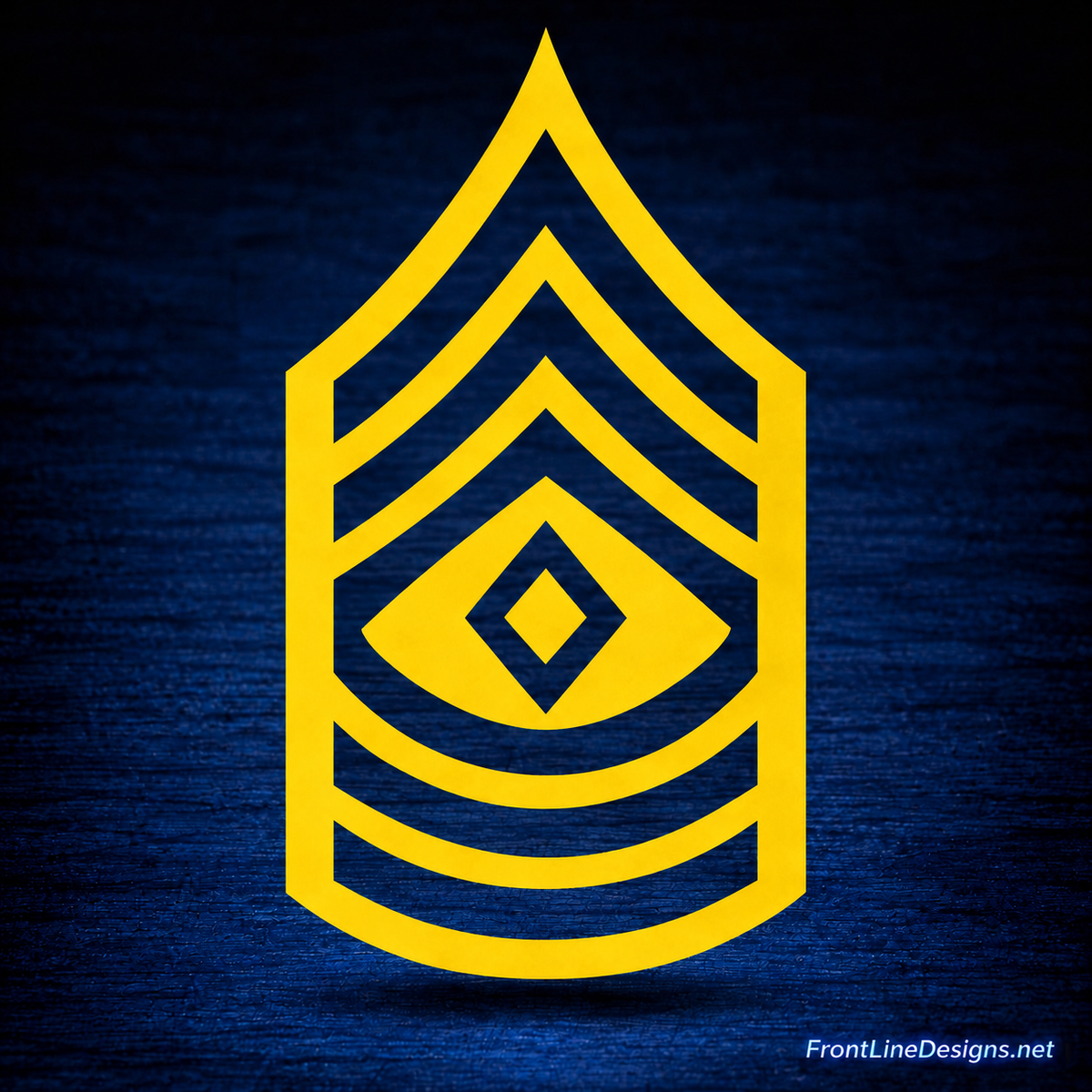 First Sergeant Rank Reflective Decal – Gold Reflective – FrontLine Designs