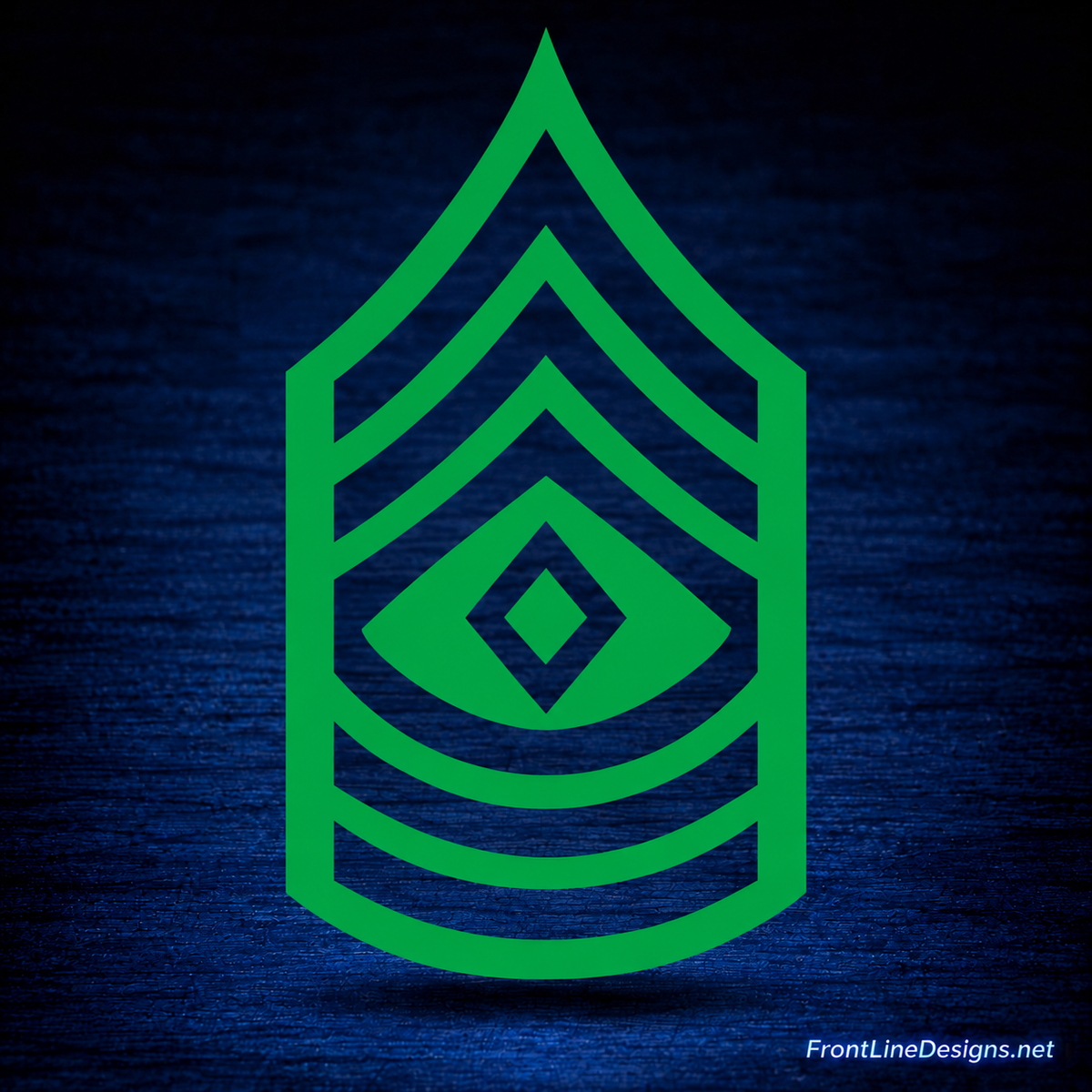 First Sergeant Rank Reflective Decal – Green Reflective – FrontLine Designs