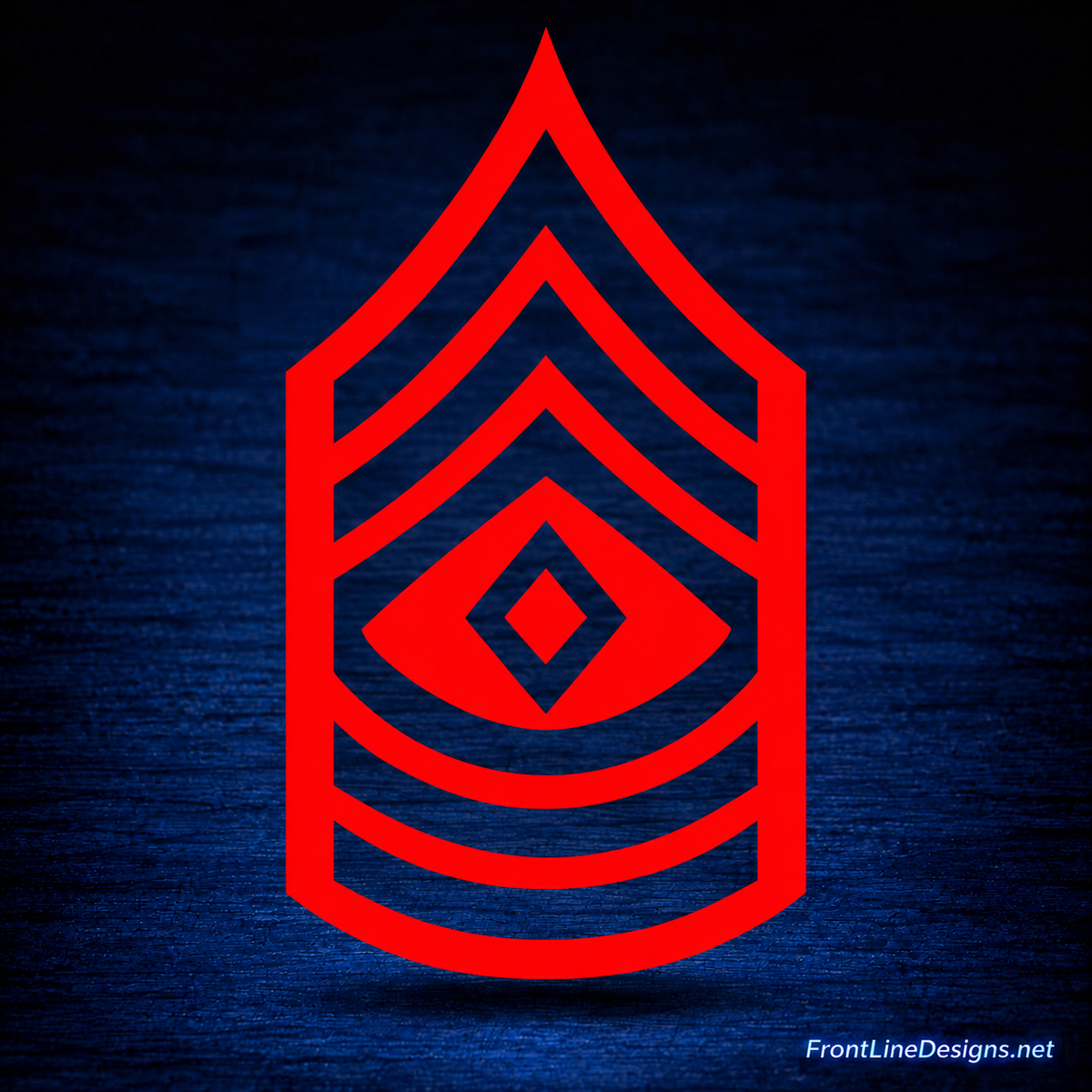 First Sergeant Rank Reflective Decal – Red Reflective – FrontLine Designs