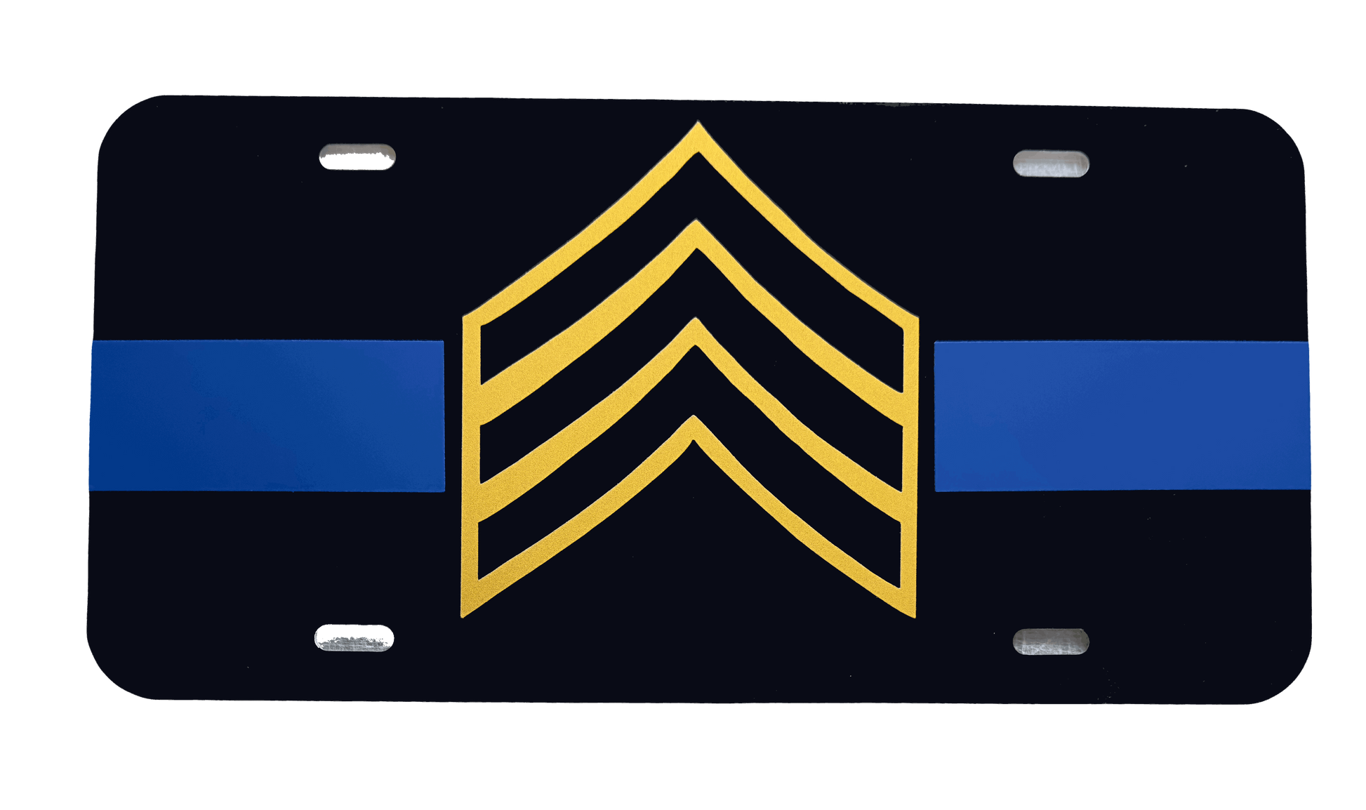 Blue Line Sergeant License Plate
