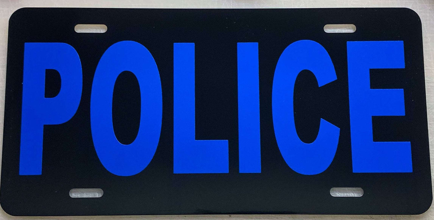 Reflective Thin Blue Line License Plate Tag Support LEO Police - Foto 3