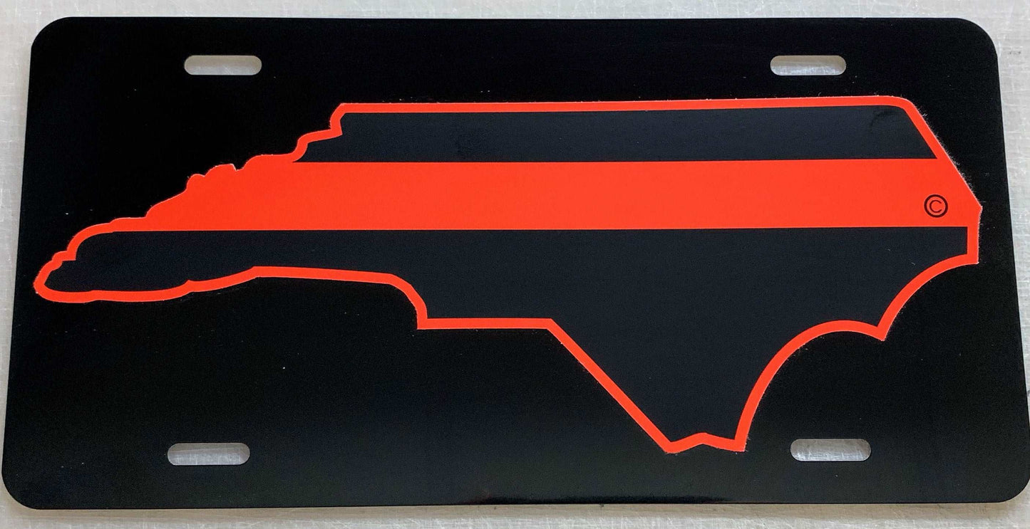North Carolina State Red Line License Plate-FrontLine Designs, LLC 