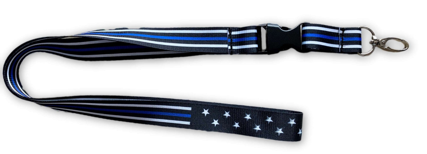 US Blue Line Flag Lanyard - FrontLine Designs, LLC 