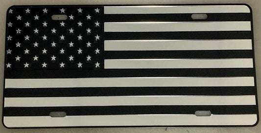 US Flag Line License Plate