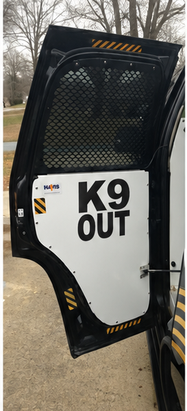 K9 Bail-Out Door Notice — English Aerial Black Black Reflective