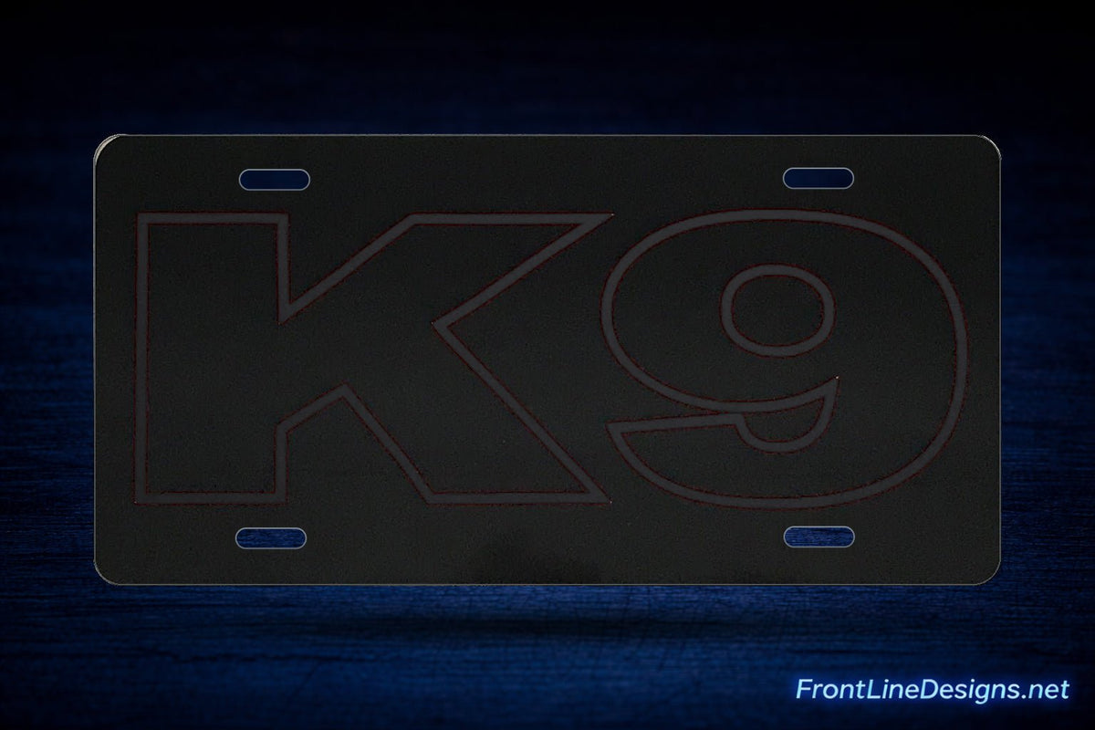 K-9 Outline Reflective License Plate — Black — review