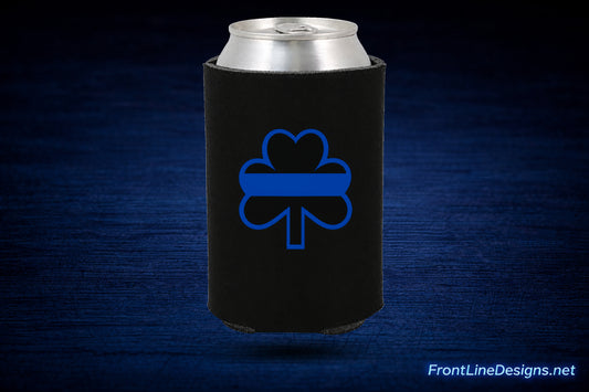 Blue Line Shamrock Can / Bottle Koozie