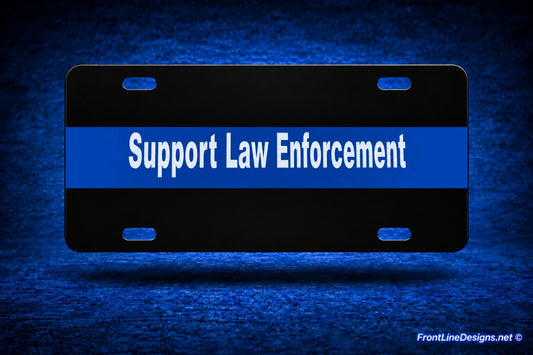FrontLine Designs license-plate-blue-line-civilian-license-plate-1.jpg corrected floating presentation on matching textured backdrop