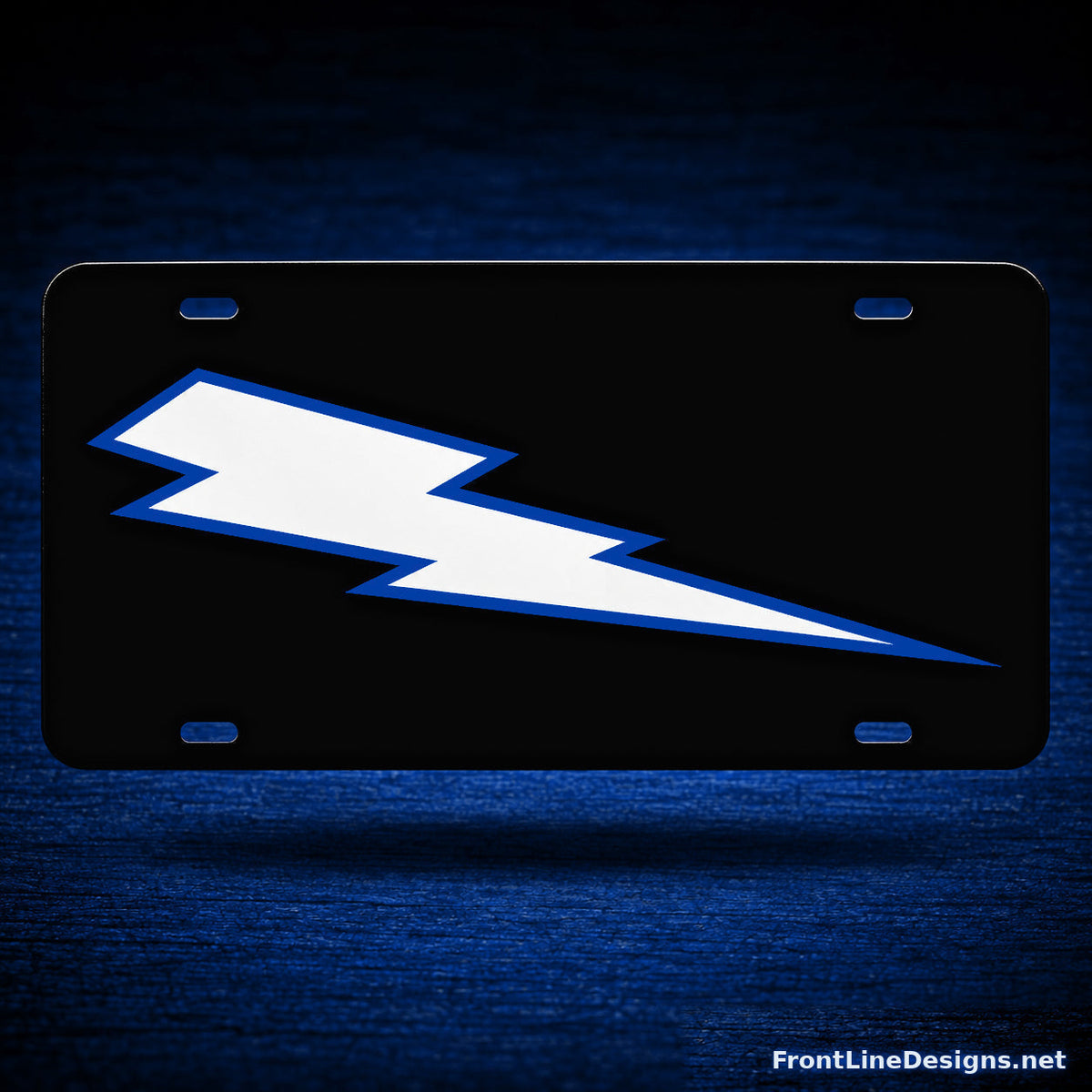 Lightning Bolt Reflective License Plate