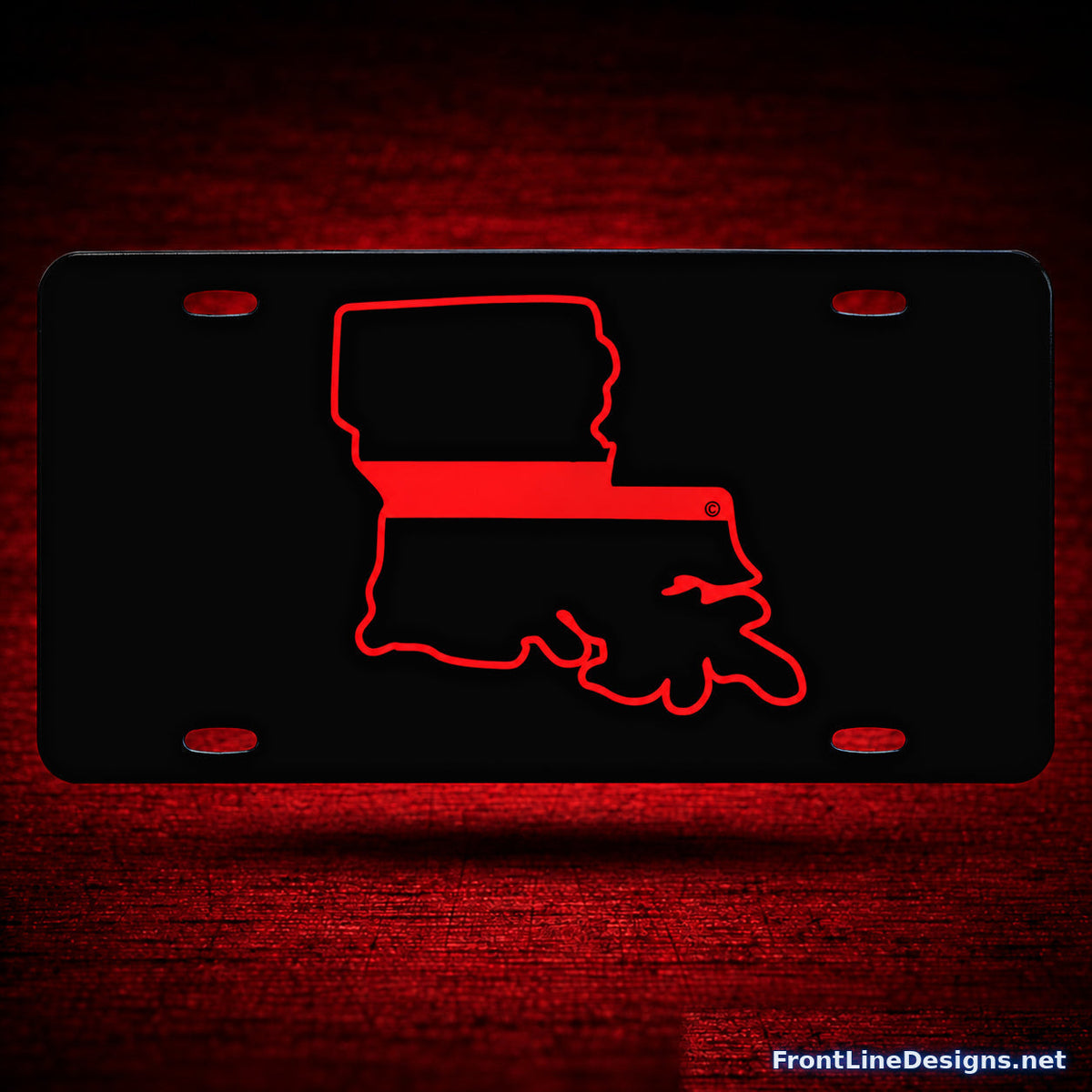 Louisiana Red Line Reflective License Plate