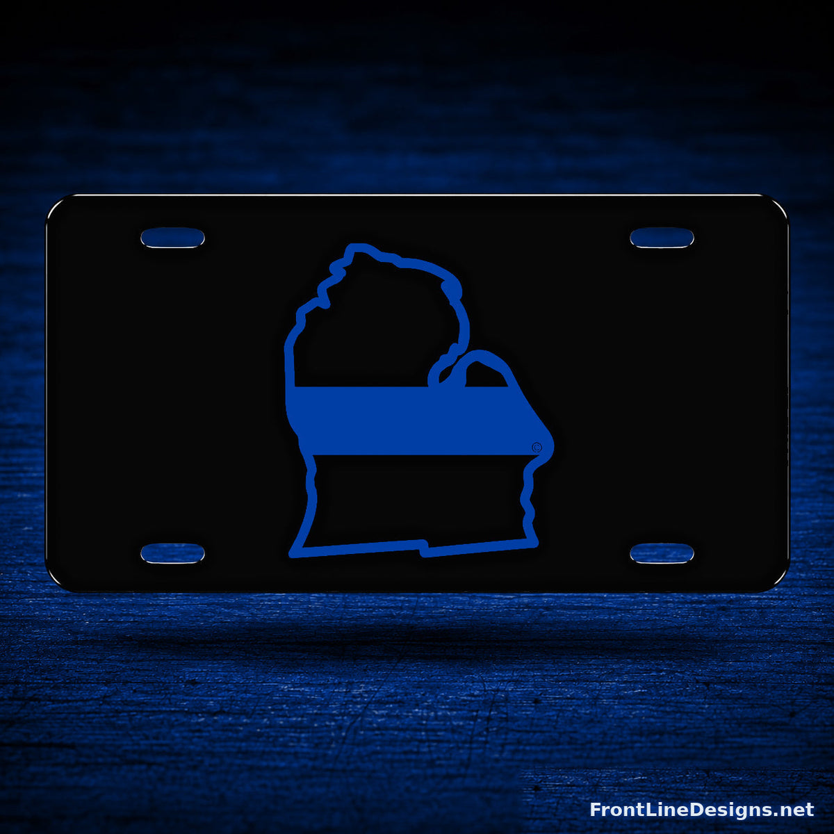 Michigan Blue Line Reflective License Plate