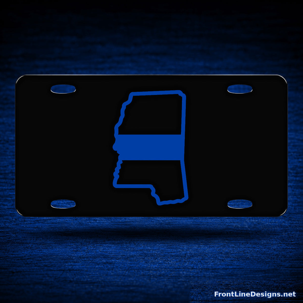 Mississippi Blue Line Reflective License Plate