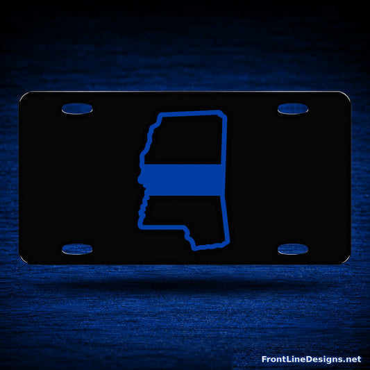 Mississippi Blue Line Reflective License Plate