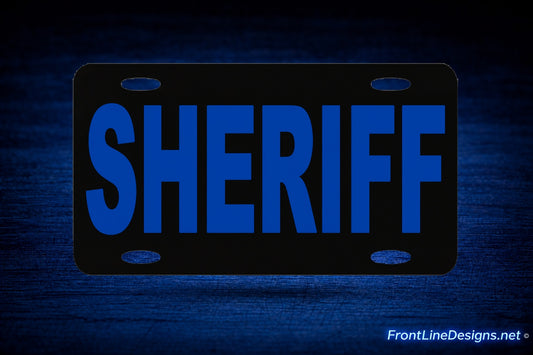 FrontLine Designs license-plate-sheriff-reflective-license-plate-1 on matching textured background