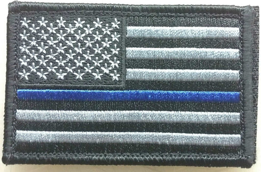 US Flag Blue Line Subdued Patch-FrontLine Designs, LLC 