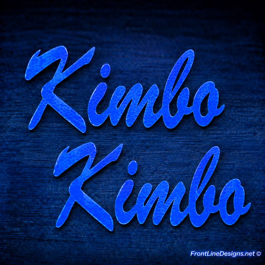 Personalized reflective K-9 name decals set of two