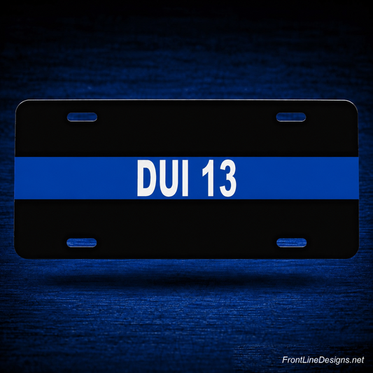 Car/Radio Number — White Reflective license plate