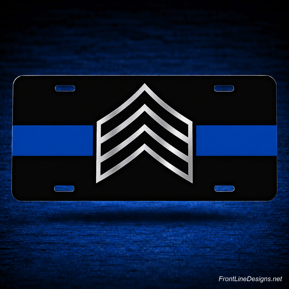 Sergeant — Chrome license plate