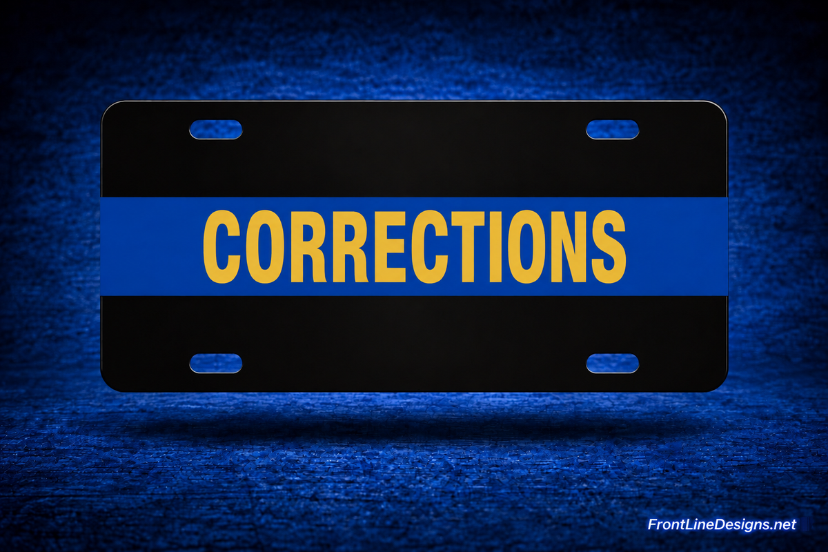 Custom Blue Line — Gold Reflective lettering