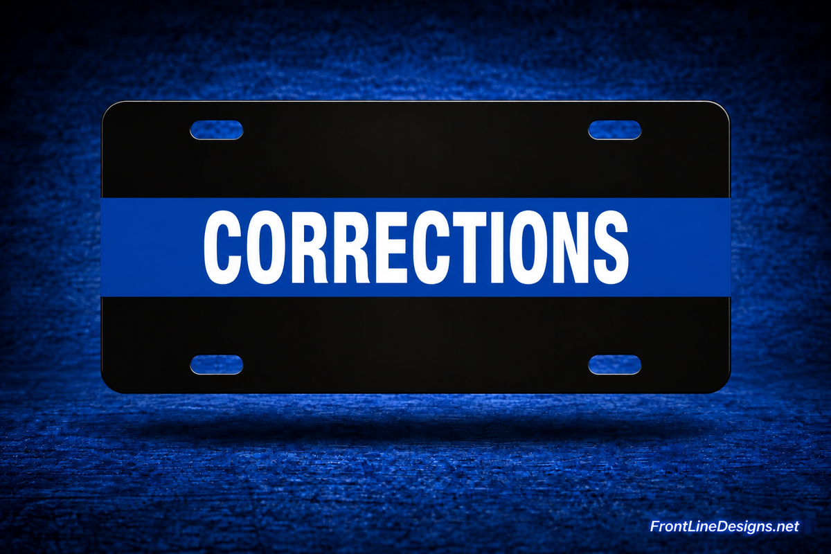 Custom Blue Line — White Reflective lettering