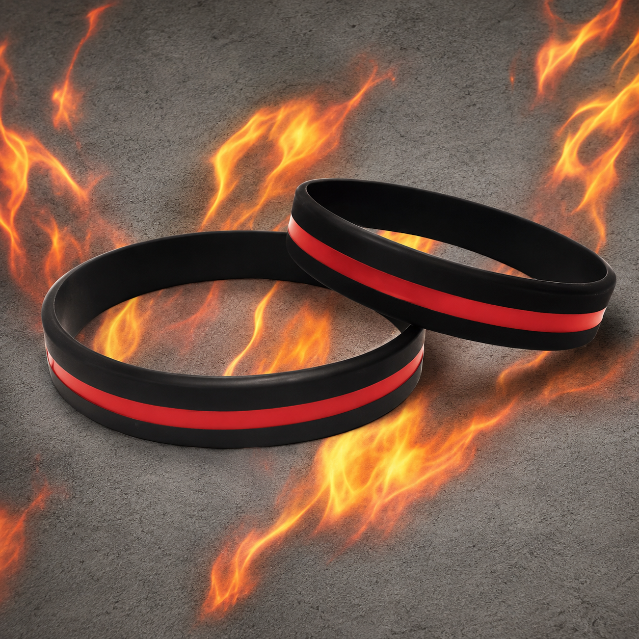 Two black Red Line silicone bracelets included in the BOGO offer