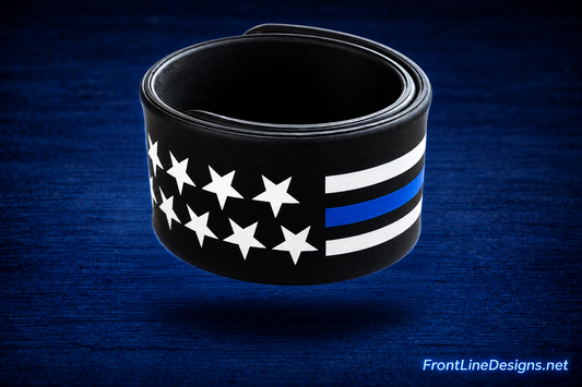 SBRAC Blue Line Bracelet rolled view
