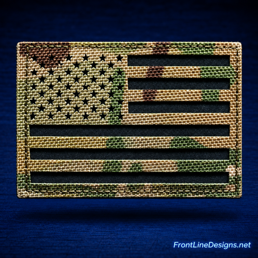 Reflective Multicam US Flag Patch