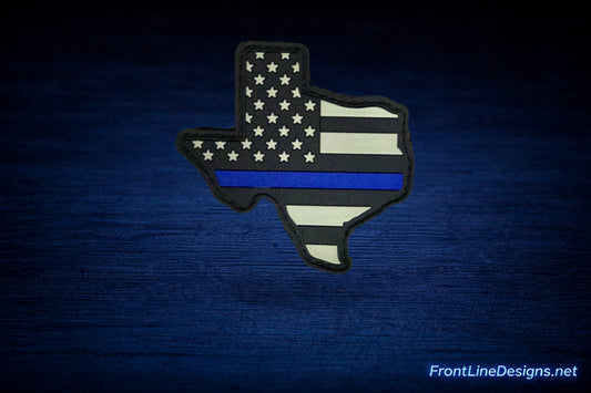 Texas 2D Subdued Patch on FrontLine Designs blue background