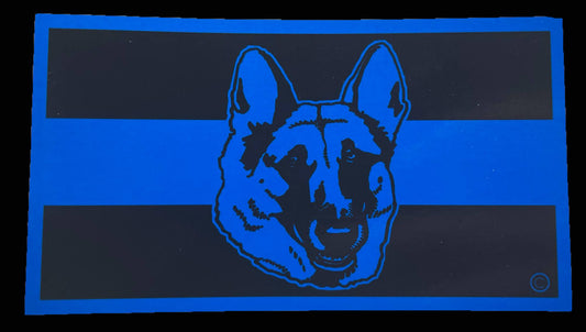 Blue Line Blue Dog Head Decal-FrontLine Designs, LLC 
