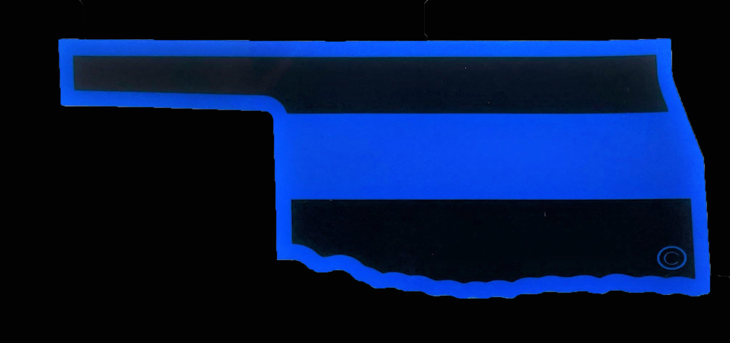 Oklahoma State Blue Line Decal-FrontLine Designs, LLC 