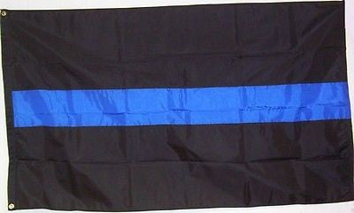 Blue Line X-Large Coffin Flag - FrontLine Designs, LLC 