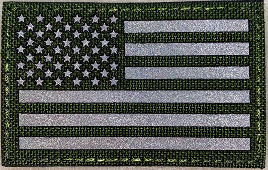US Flag Patch OD Green Reflective-FrontLine Designs, LLC 