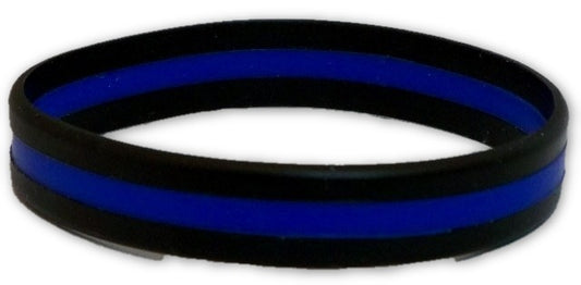 Blue Line 10" Silicone Bracelet BOGO - FrontLine Designs, LLC 