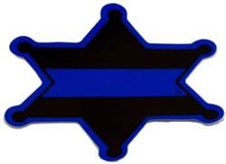 6-Point Blue Line Sheriff's Badge Decal-FrontLine Designs, LLC 