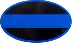 Blue Line Oval Reflective Decal-FrontLine Designs, LLC 