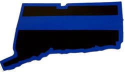 Connecticut State Blue Line Decal-FrontLine Designs, LLC 