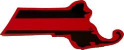 Massachusetts State Red Line Decal-FrontLine Designs, LLC 