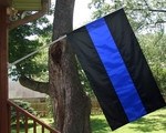 Blue Line Nylon Porch Flag-FrontLine Designs, LLC 