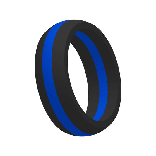 Blue Line Silicone Ring Large